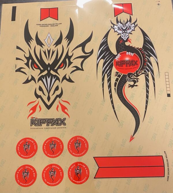 Cricket Bat Stickers - Dragon